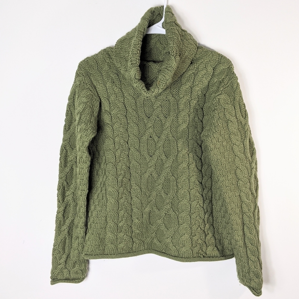 Inis Crafts Wool Cable Knit Sweater S